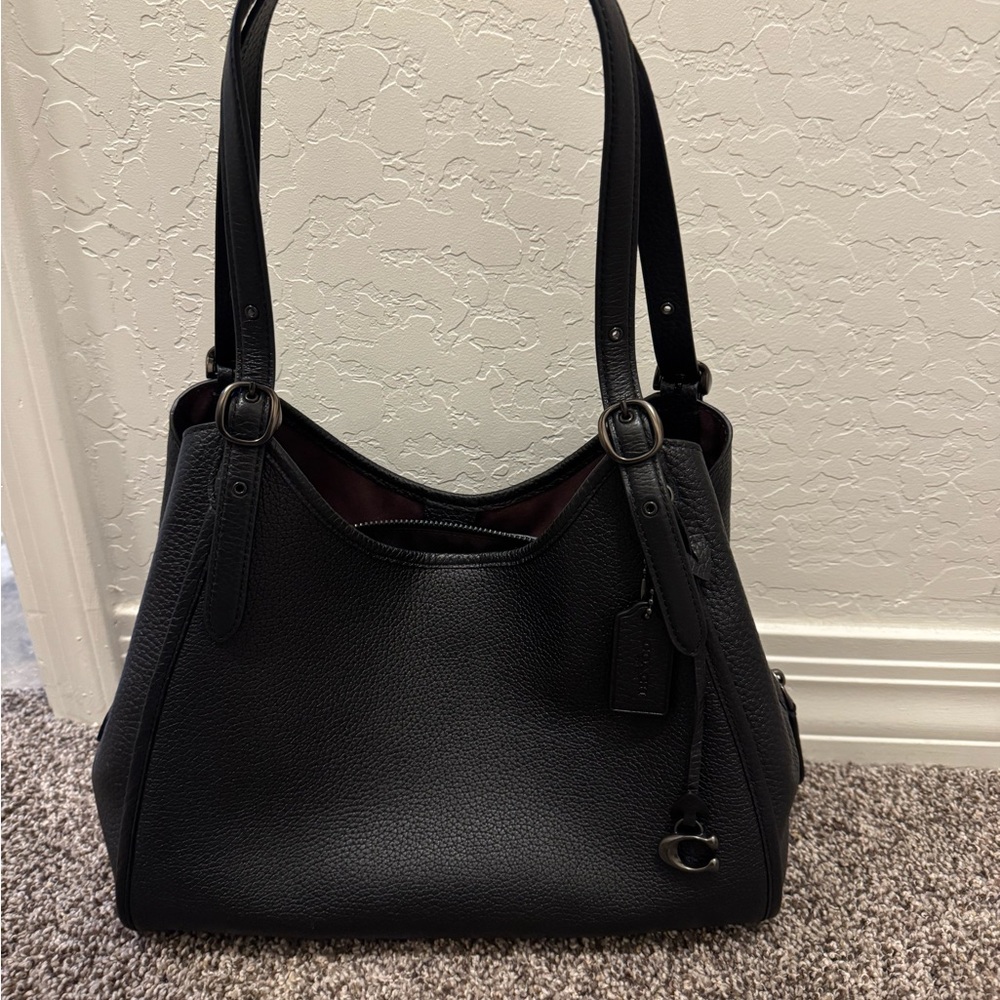 Coach Lori Shoulder Bag – Black Pebble Leather (Style C4824 / V5Black)